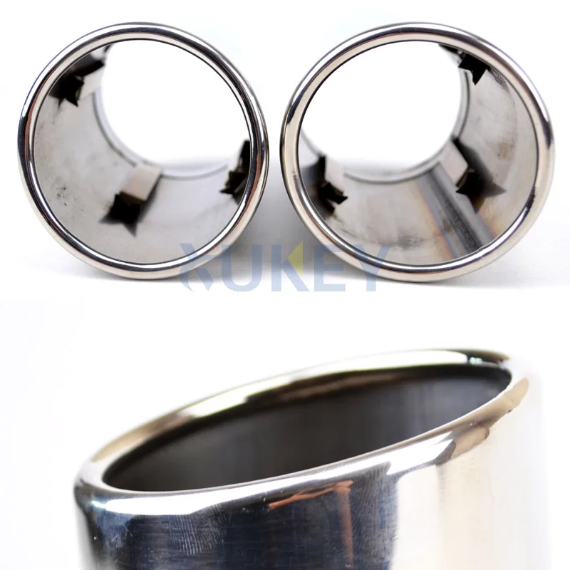 2Pcs Stainless Steel Exhaust Muffler Tip For VOLVO XC60 2009-2013 2.0T Tail Pipe Tailpipe Finisher End Trim Mufflers Tip Cover