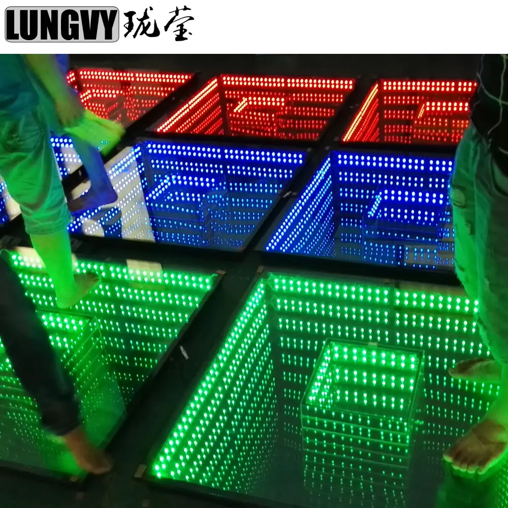 RGB Full Color Control Led Dance Floor Stage Light Party Disco Infinity Mirror 3D Led Dancing tiles