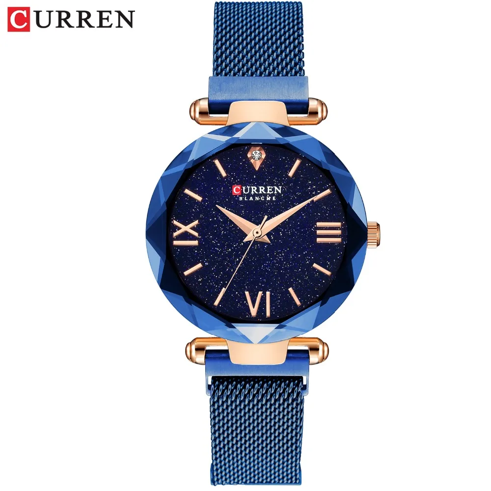 CURREN Top Luxury Diamond Ladies Watches Fashion Creative Women Wristwatch Romantic Starry Sky Quartz Watch Valentine Gift