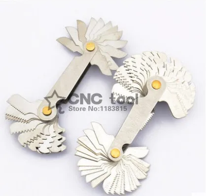 จัดส่งฟรี 2pcs เมตริก PITCH 60 และ 55 องศาสกรู Thread Gage Gauge ฟันเครื่องมือ