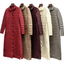 women Coat Ultra warm white Duck Down Jacket x-Long Female Overcoat Slim Solid Jackets Winter Coats Parkas Padded