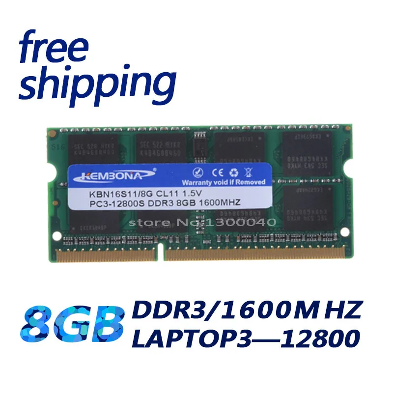 

KEMBONA Free Shipping DDR3 8GB PC12800----RAM DDR3 1600Mhz 8GB 1.5V (for all motherboard)SO-DIMM RAM DDR3 notebook MEMORY