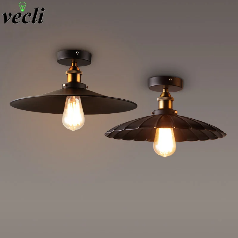 

Vintage Retro Ceiling Light Loft Industrial Edison Bulb Metal Light Country style Black Ceiling lamp Home Lighting Fixtures