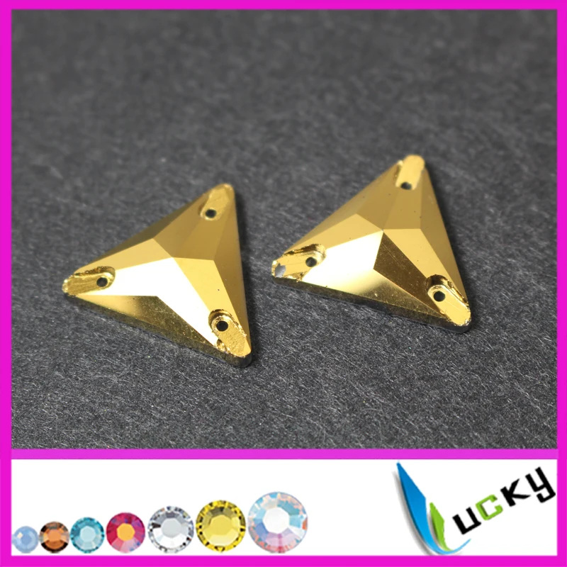 golden hematite /aurum color sew on crystals 16x16mm  22x22mm  flat back rhinestones with holes