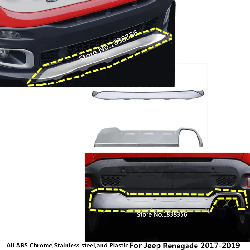 For Jeep Renegade 2017 2018 2019 2020 Stainless Steel Front Bumper Tailgate Pedal Strip Trim Plate Lamp Threshold