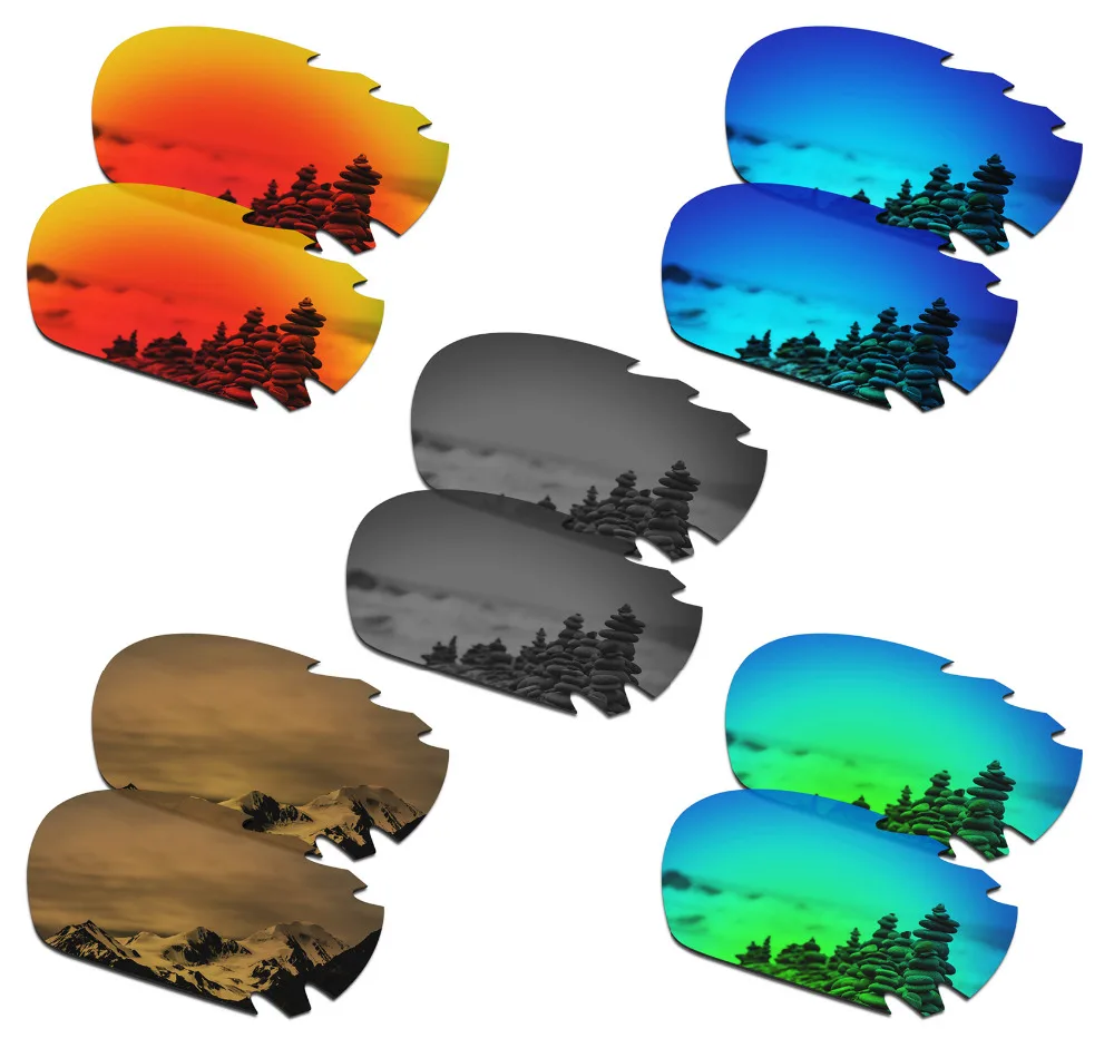 SmartVLT 5 Pairs Polarized Sunglasses Replacement Lenses for Oakley Jawbone Vented - 5 Colors