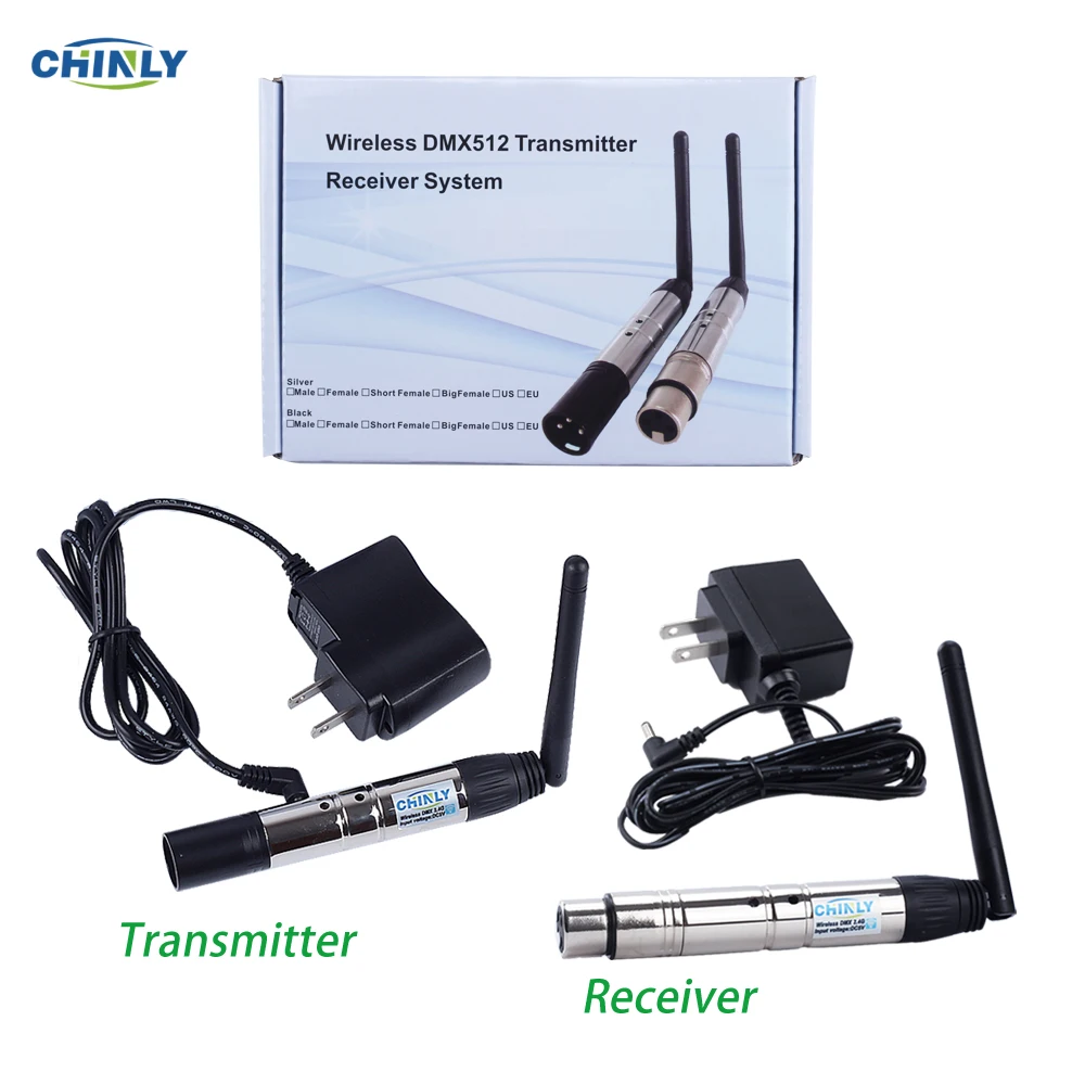 DMX512 Wireless Transmitter Receiver Lighting Controller 2.4G ISM Communication Distance 300M for Stage PAR Party Lighting DMX