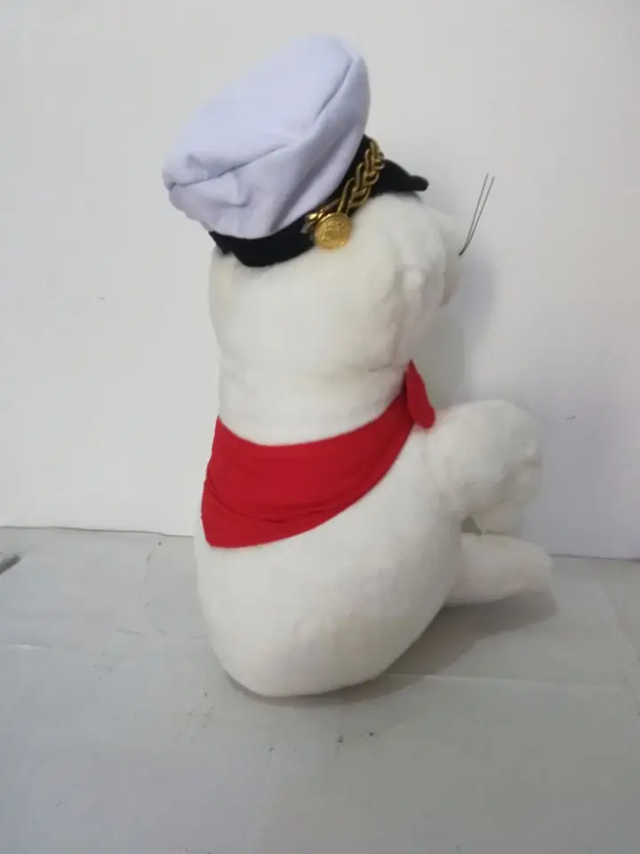 Jouet en peluche de sceau blanc de dessin animé, écharpe rouge, grand oreiller de poupée douce de 32cm, jouet cadeau d'anniversaire w2070