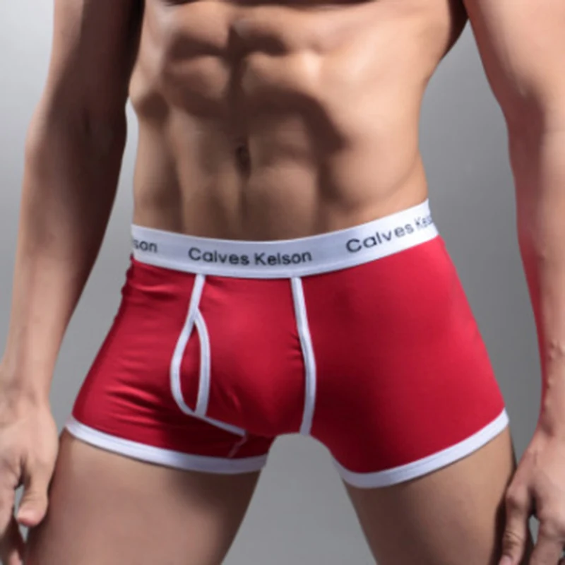 CalvesKelson 1Pcs Brand Boxer Mens Underwear Cotton Men Big Short Colorful Breathable Solid Flexible Shorts Boxer Underpants