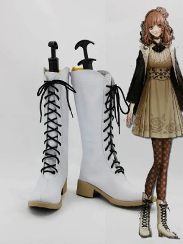 Amnesia Heroine White Cosplay Boots Shoes Anime Party Cosplay Show Boots Custom Made for Adult Women Shoes