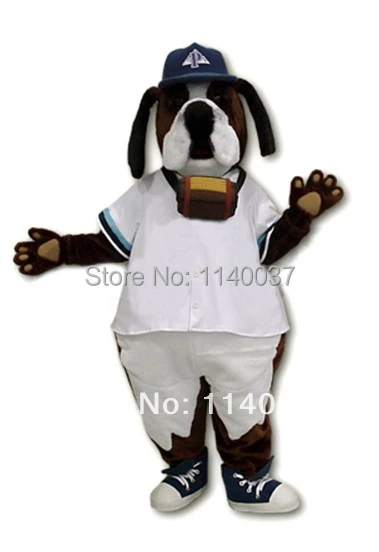 mascot Cool White Coate St. Bernard Dog Mascot Costume Advertising Brown Dog Mascotte Outfit Suit Cosply Carnival Costume