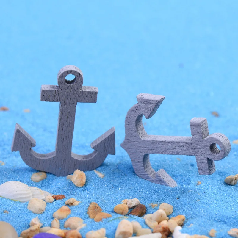 2 Pcs Miniature Garden Furniture DIY Lovely Cute Boat Anchors Decoration Fairy Garden For Miniature Garden