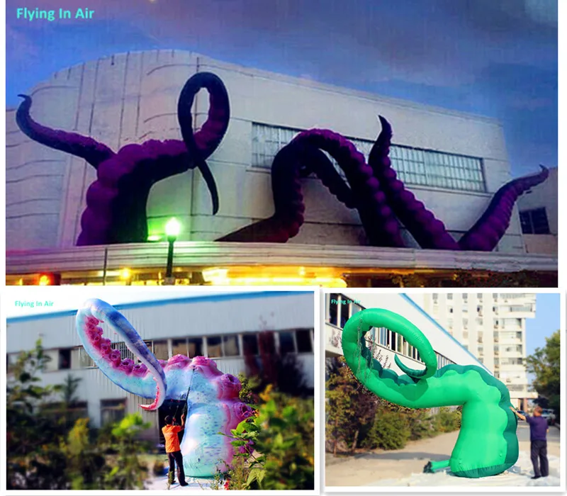 Building Decorative Inflatable Octopus Claw Multicolor Tentacle Model Long Sucker Arms for Concert Stage And Party Event