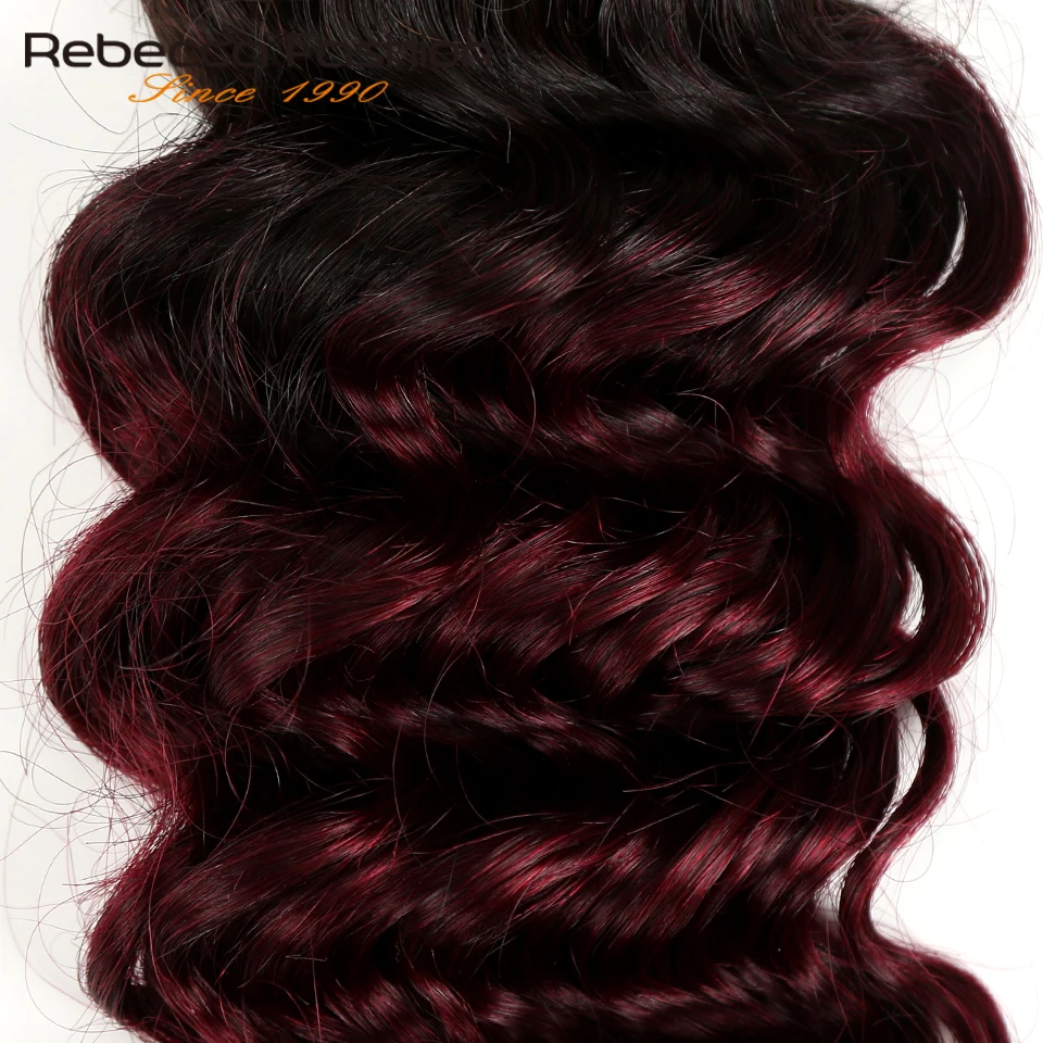 Rebecca Ombre Peruvian Deep Wave Bundles 3/4 Pcs Remy 2 Tone Color T1B/27# T1B/30# T1B/99J# 100% Human Hair Bundles