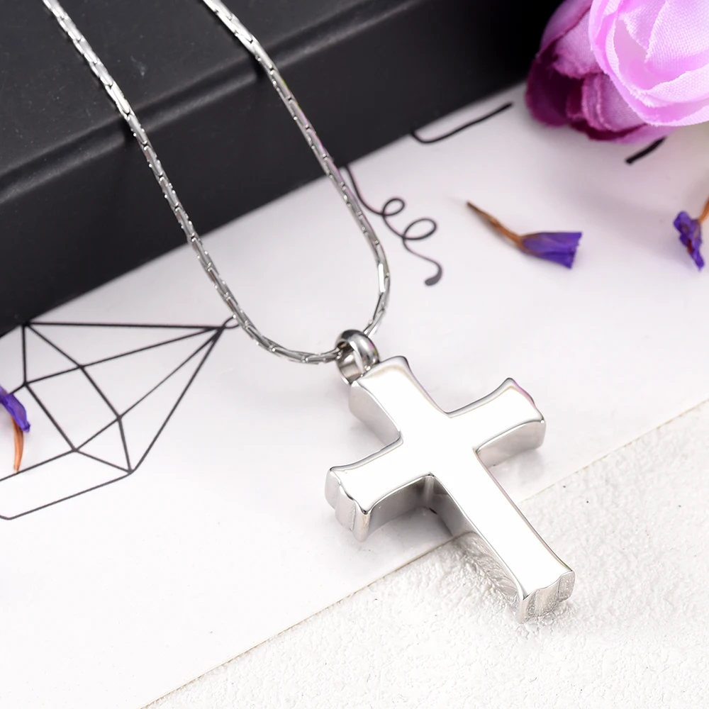 Binding Flower &Cross  Keepsake Urn Necklace  Stainless Steel Crmeation Urns Locket Memorial Urn Neckalce Cremation Pendant