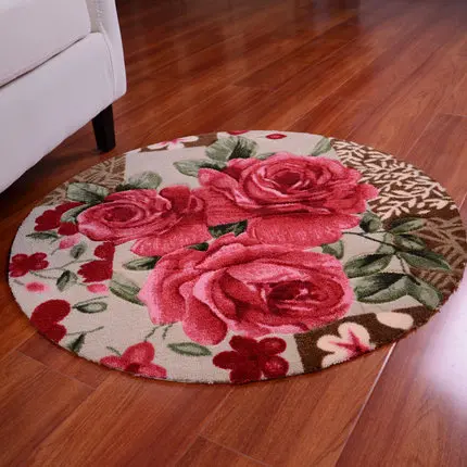 

Round Flower Carpet for Living Room, Bedroom, Swivel Chair, Computer Cushion, Kitchen Mats