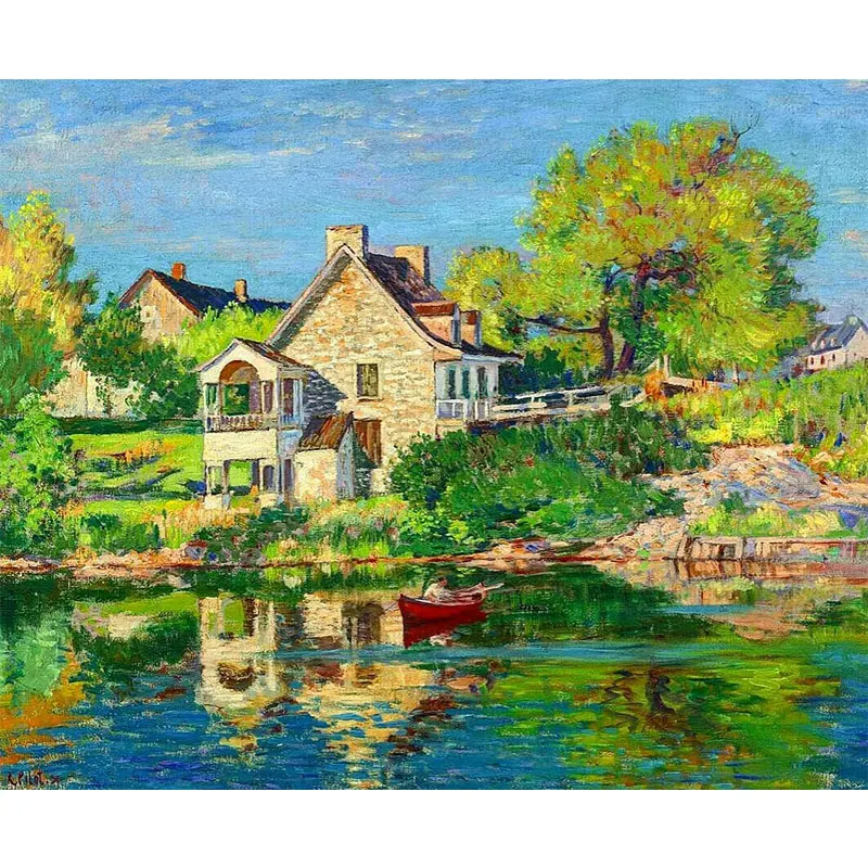 Diamond Embroidery Landscape Handmade Diamond Painting Village Needlework Mosaic Cross Stitch Home Decor