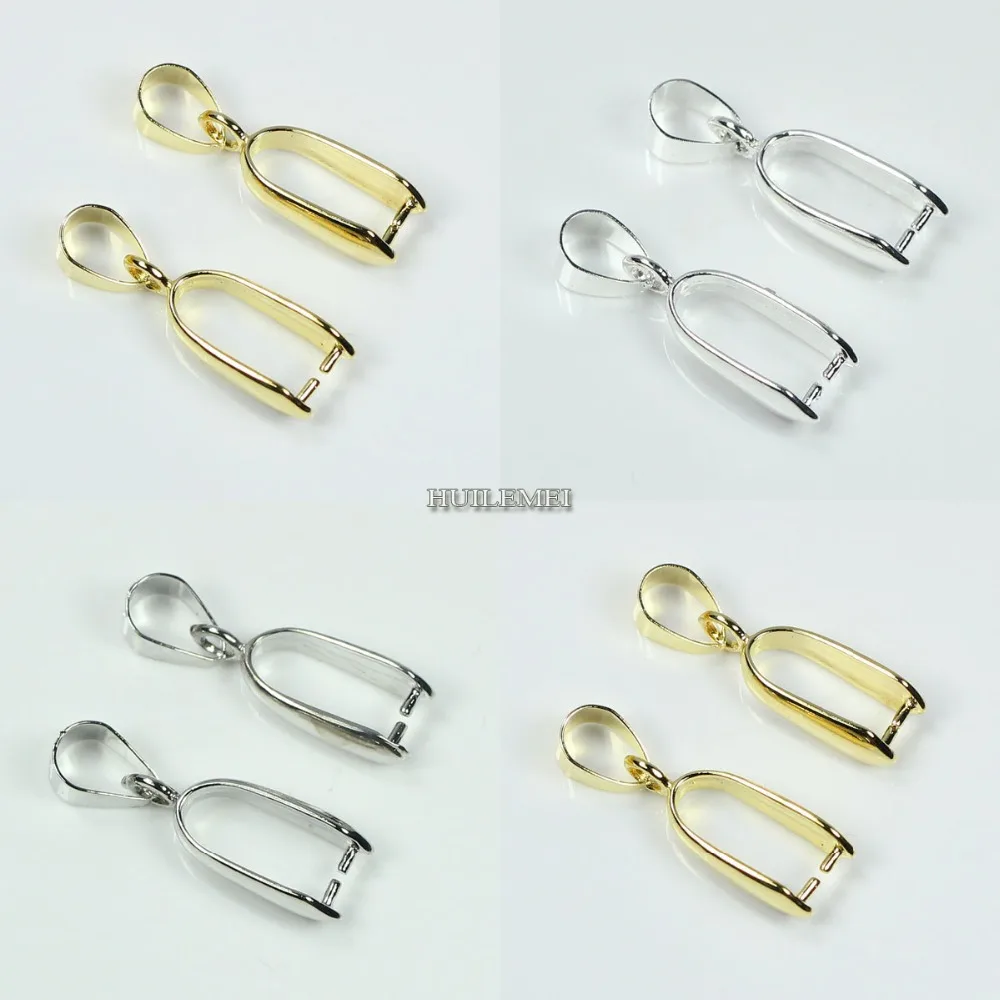 20pcs/lot Wholesale 24x7mm Big Large Pendant Connectors Pinch Bails Pendant Clip Clasp Jewelry Findings DIY Jewelry Accessories