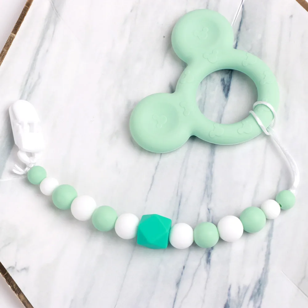 TYRY.HU Mickey Baby Silicone Teethers Food Grade Nursing Accessories Penadant DIY Necklace BPA Free Baby Teething Safe Toys