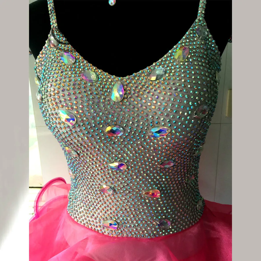 New style Latin dance kostüm diamant gaze latin dance wettbewerb kleider für frauen kind latin dance kleider S-4XL