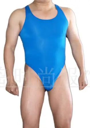 Mens bodysuit Thong Leotard Nylon spandex High Cut Race Back G3282 silky soft