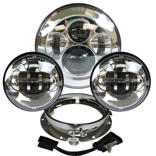 Faro de proyector LED de 7 pulgadas, luz antiniebla de paso de 4,5 pulgadas para Harley Touring Electra Glide Road King, Softail Night Train, lámpara de Bad Boy