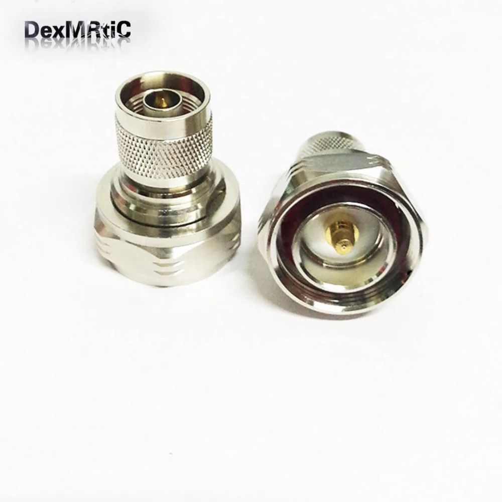 1pc  N male plug  switch  7/16 male plug   RF Coax Adapter convertor Straight  Nickelplated  NEW wholesale