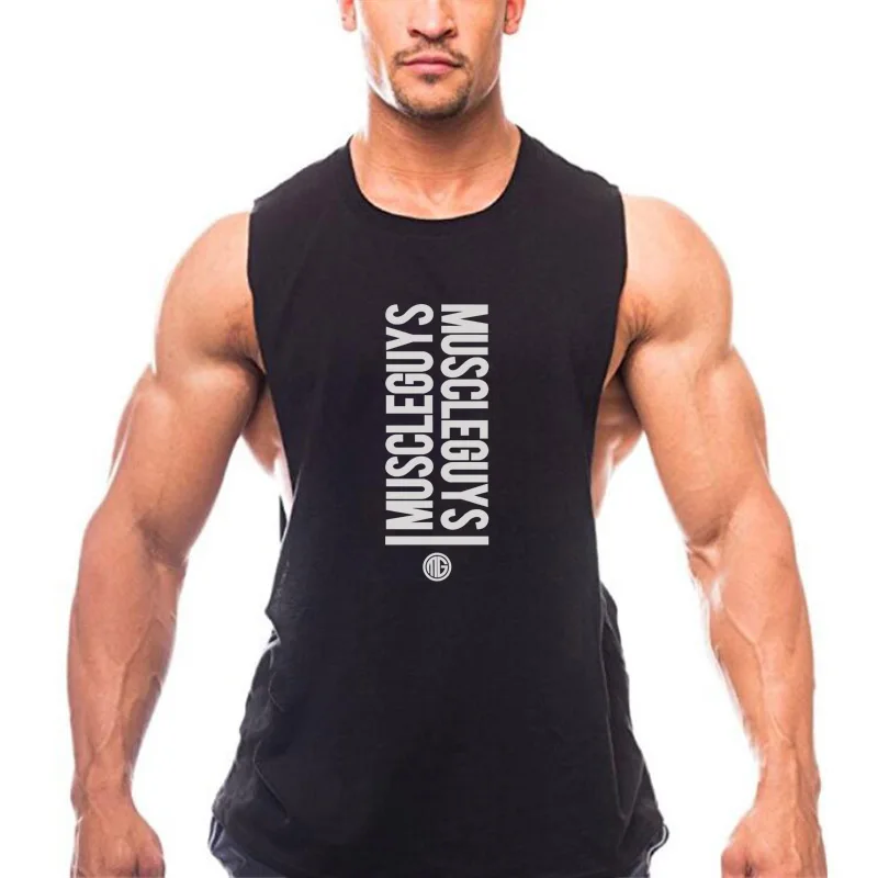 

Muscleguys gyms stringer tank top men sleeveless shirt bodybuilding clothing mens tanktop fitness men singlets muscle vest