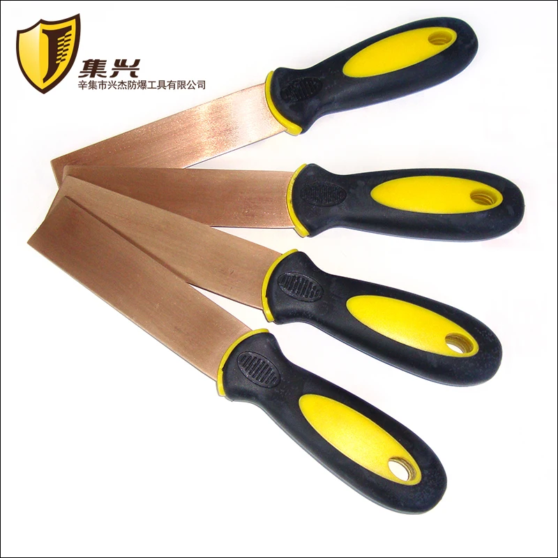 Beryllium Bronze Putty Knife with rubber handles,Explosion-proof Antimagnetic tools,Thickness 1.5 mm