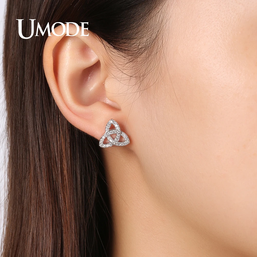 UMODE Brand Fashion Party Wedding Jewelry Stud Earrings for Women White Gold Color Boucle D\'oreille Femme Christmas Gifts UE0324