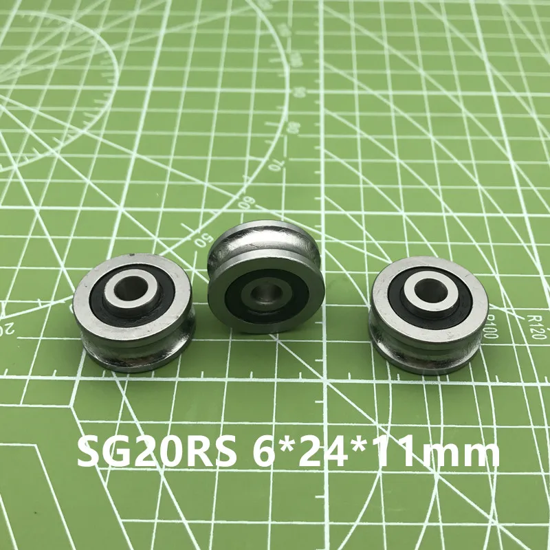 

2023 Great Chrome Steel Sg20 (5 Pcs) Track Rollers With Gothic Arch Groove -type Sg20rs Embroidery Machine Bearings Sg20-2rs