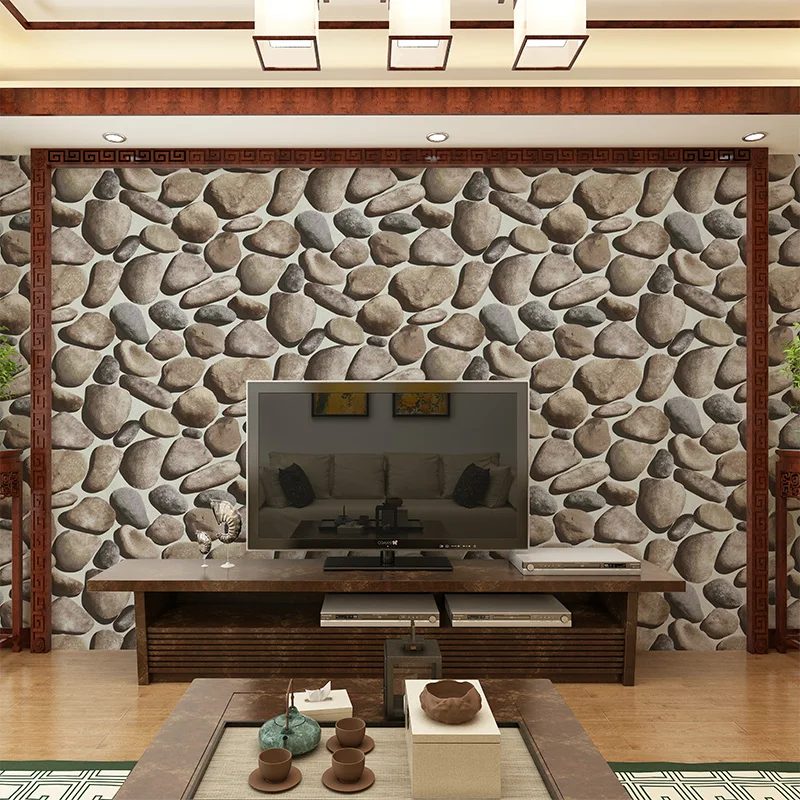 

beibehang minimalist chaos stone background wall paper waterproof 3D stereo pebble living room fashion video bedroom wallpapers