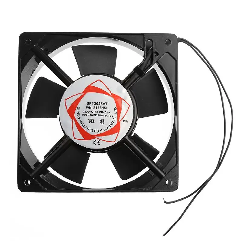 OOTDTY 1 PC Black SF12025AT 2122HSL 12025 120mm Sleeve Bearing 220-240V AC 2-Wire Case Cooling Fan