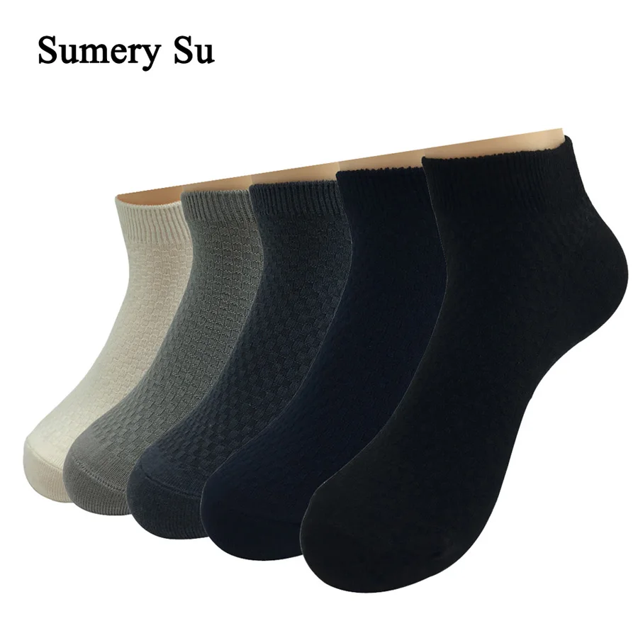 5 Pairs/Lot Ankle Socks Men Bamboo Fiber Casual Healthy Breathable Meias Short Running Sports Comfortable Socks Gift for Male