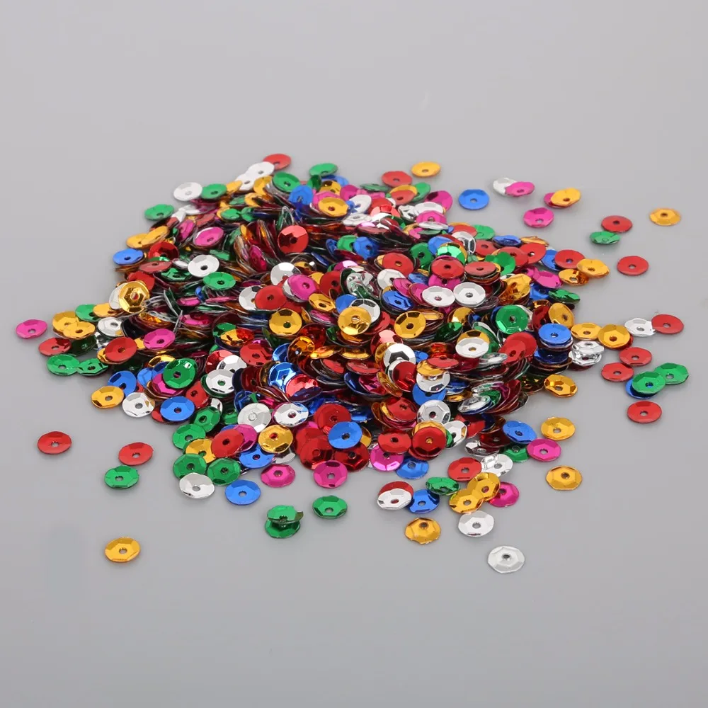 20g 4mm 5mm 6mm Mixed Color Glitter Sequin Flat Round Loose Sequins For Crafts Paillettes Nail Decor Clothing Sewing Accessories