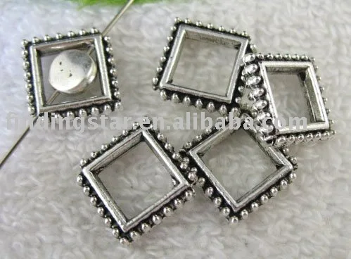 

FREE SHIPPING 150PCS Tibetan Silver Color square bead frame A8830