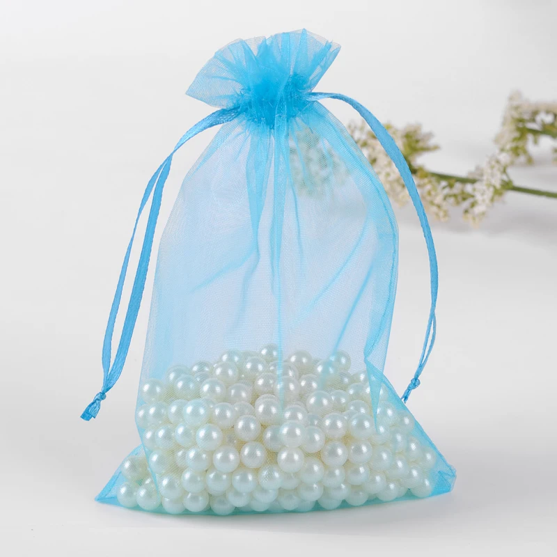 

100pcs/lot Lake Blue Color 30x40cm Christmas Gift Bags For Wedding Jewelry Packaging Organza Bags & Pouches