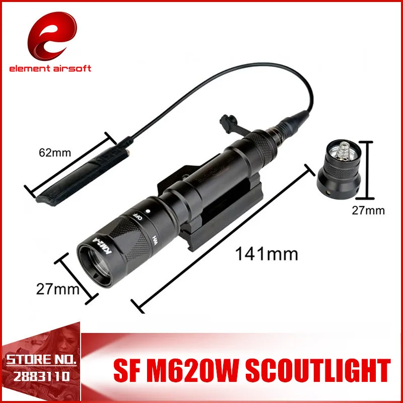 

Airsoft Weapons Tactical Flashlight Element Hunting Accessories SF M620W Scout Powerful Flashlight Light LED 200 Lumens Torch