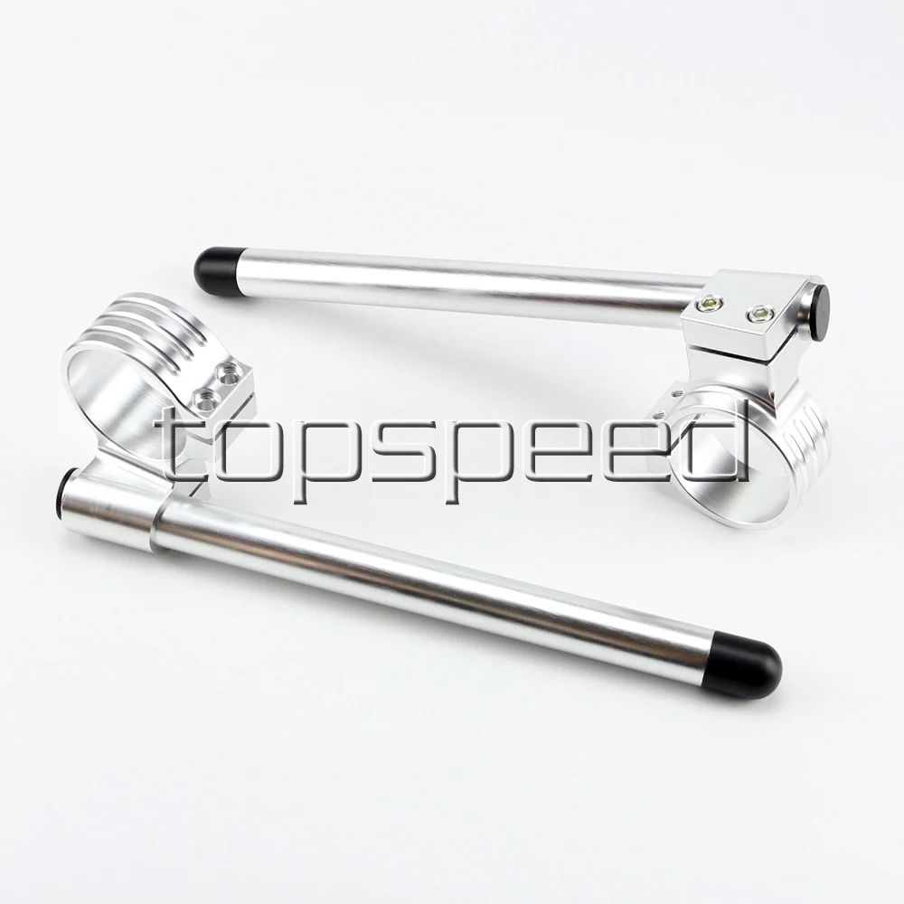 45MM Silver Motorcycle CNC High Lift Adjustable Clip Ons On Handle Bar Handlebar