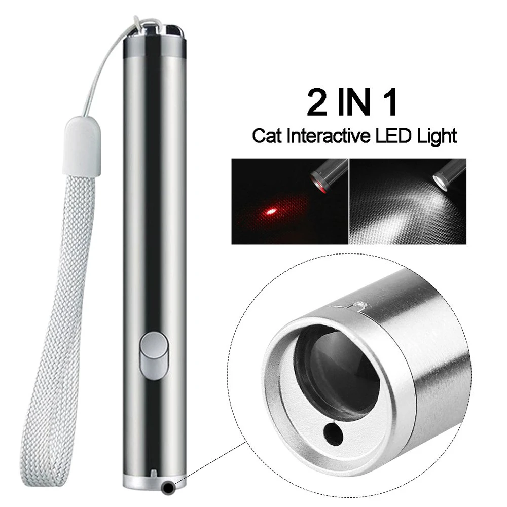 Laser Pointer for Cats Dog Chaser Toys 2 in 1 Multi Function Laser Pointer Pen Exercise Training Tool LED Flashlight Child Gift