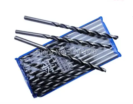 Gratis pengiriman Merek Baru 10 PCS 4.0mm-8.0mm Ekstra Straigth Panjang High Speed Steel Putar Bor Bit logam Shank Auger Drilling Bit