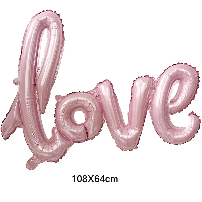1pcs 108X46 cm Siamese LOVE foill Balloon Birthday Party Wedding Decorations Romantic Valentine\'s Day Love Letter Balls globos