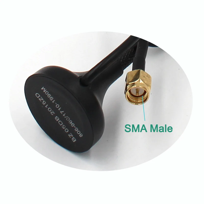 Frete grátis! Antena gsm celular 3m 5db 2g 3g 4g lte com interface sma e base magnética para modems e roteadores 2g/3g/4g