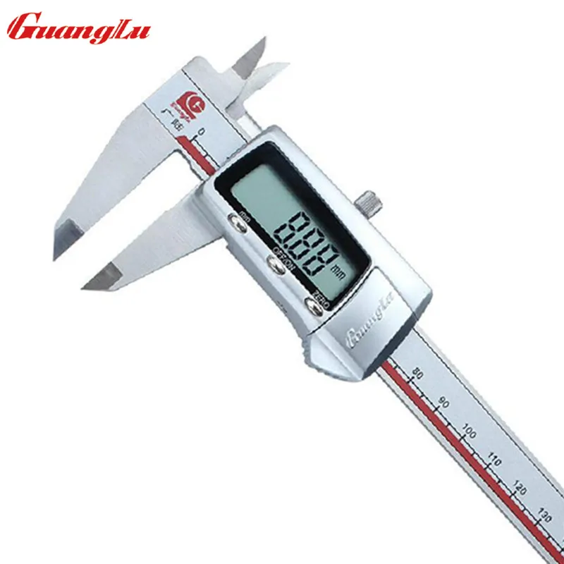 guanglu paquimetro digital polegadas 0150 mm 001 eletronico aco inoxidavel calibre vernier ferramentas de medicao 01