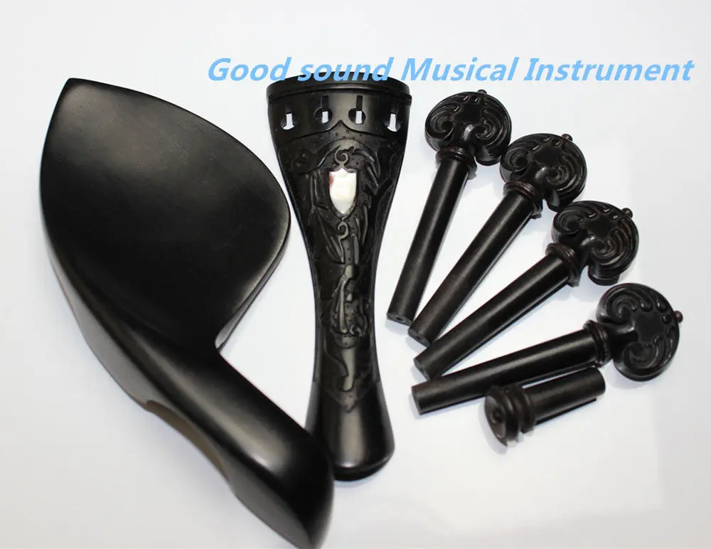 1 set of ebony carving, beautiful decoration, perfect workmanship violin 4/4