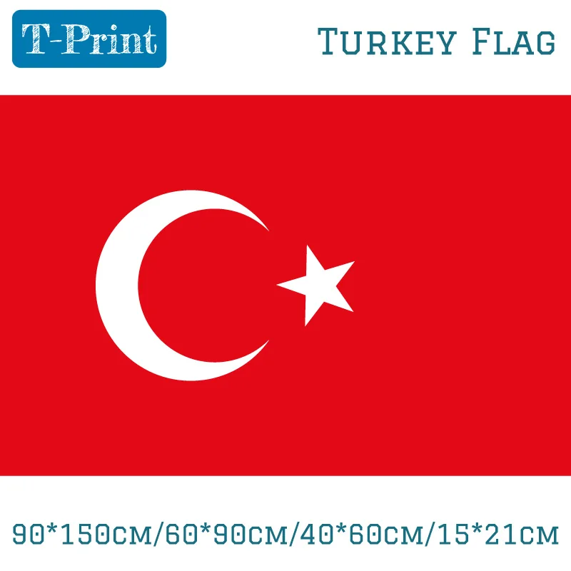 Turkish Flag and Banner 90*150cm/60*90cm Flying Flag 3*5Ft National Day Sports games meeting Turkey flag Flag Banner Decoration