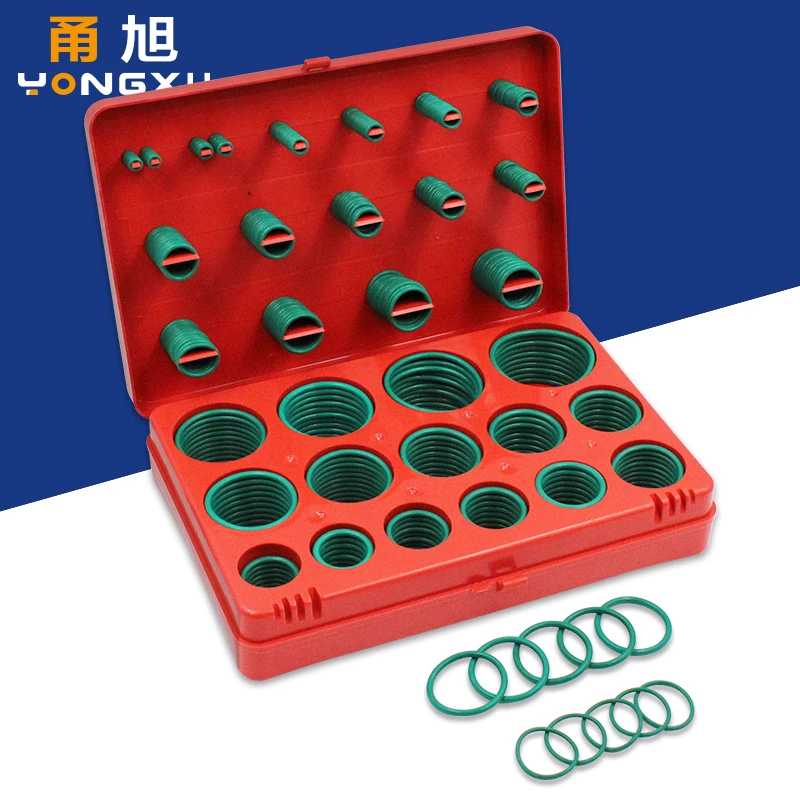 390PC Fluorine rubber Ring Green FKM O Rings Kit 30Sizes Seal Rubber Orings Washer Gasket O-Ring Set Assortment Set Kit Box