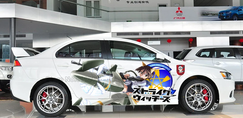 รถจัดแต่งทรงผมสติกเกอร์ญี่ปุ่นAnime STRIKEแม่มดไวนิลสติกเกอร์กีฬาDecals Auto Body Racing Decal ACGNสีรถ