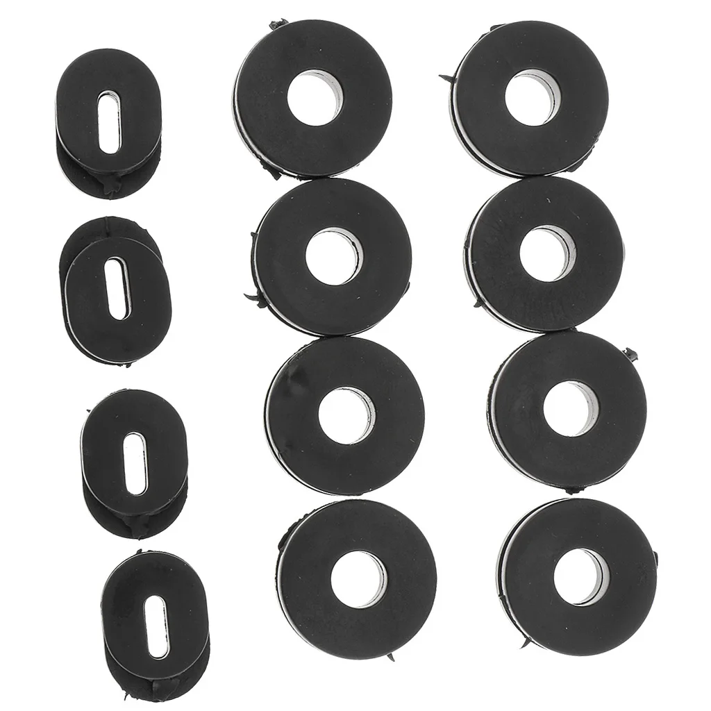 12pcs Rubber Motorcycle Side Cover Grommets Head Gasket Sets Motorcycle Accessories For Honda GS125 Motorcycle Grommets Black