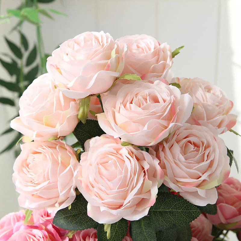 50cm high 10 head multi-layer simulation rose high-grade artificial flower home Christmas wedding decoration Flower Bouquet